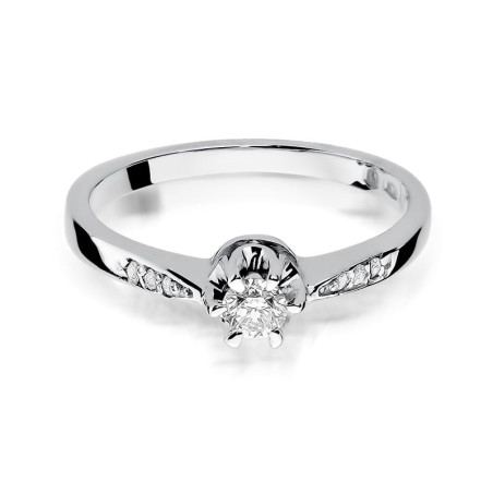 Pierścionek W291 Diament 0,20ct białe złoto
