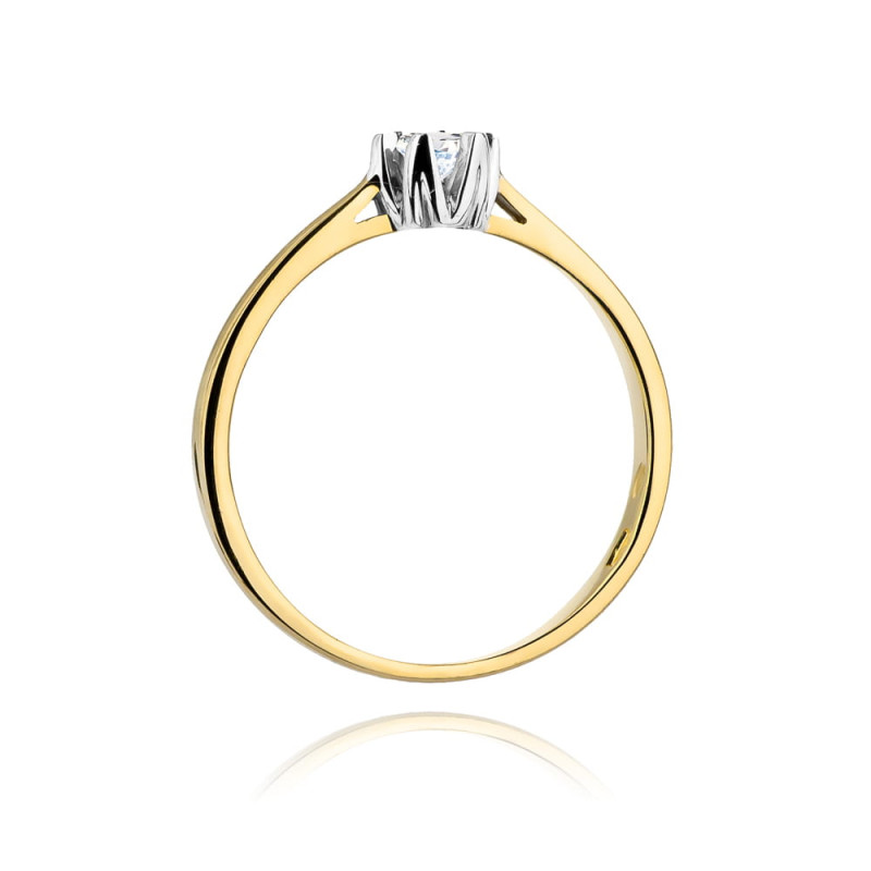 Pierścionek W299 Diament 0,12ct żółte złoto