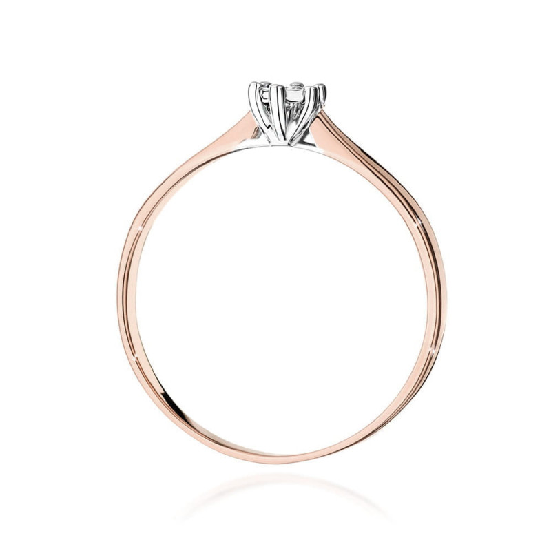 Pierścionek W222T Diament 0,01ct różowe złoto