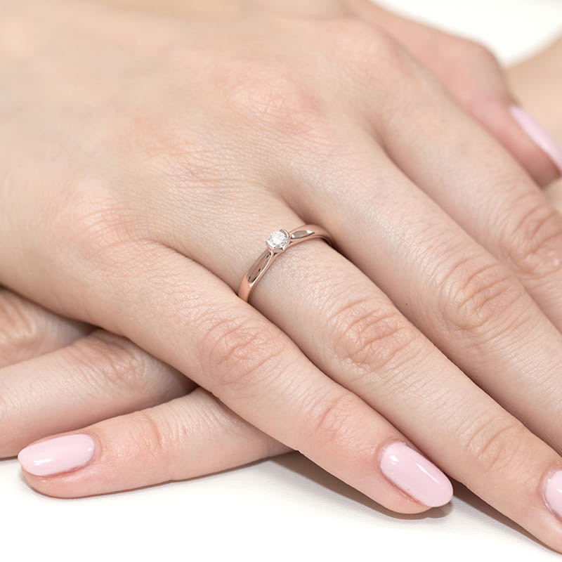 Pierścionek W223B Diament 0,25ct różowe złoto