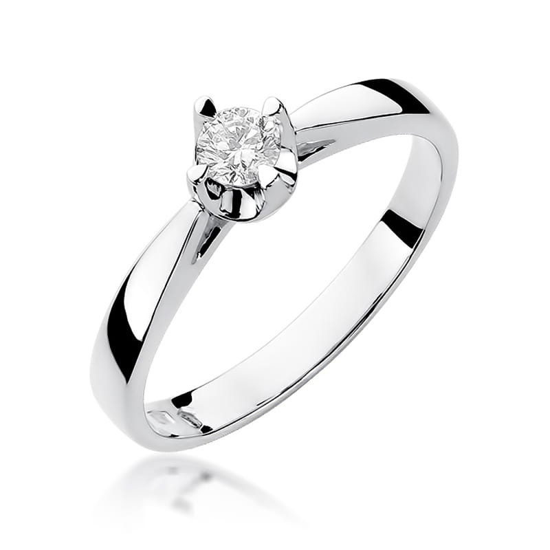 Pierścionek W293 Diament 0,20ct białe złoto