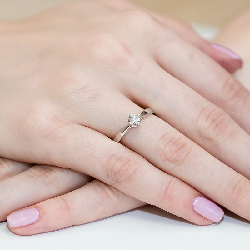 Pierścionek W293 Diament 0,20ct białe złoto