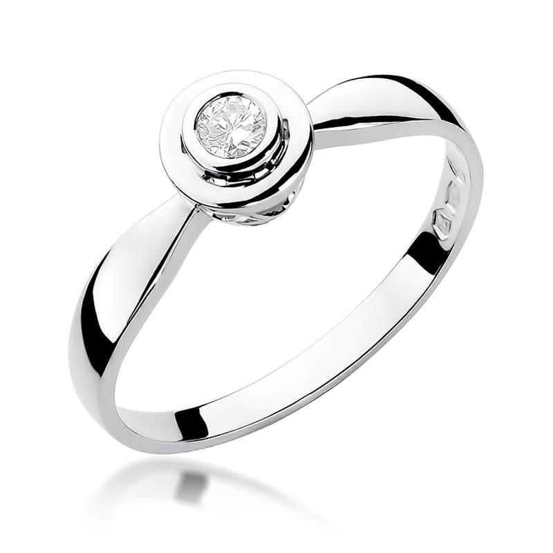 Pierścionek W294 Diament 0,10ct białe złoto