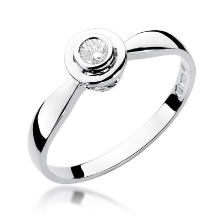 Pierścionek W294 Diament 0,10ct białe złoto