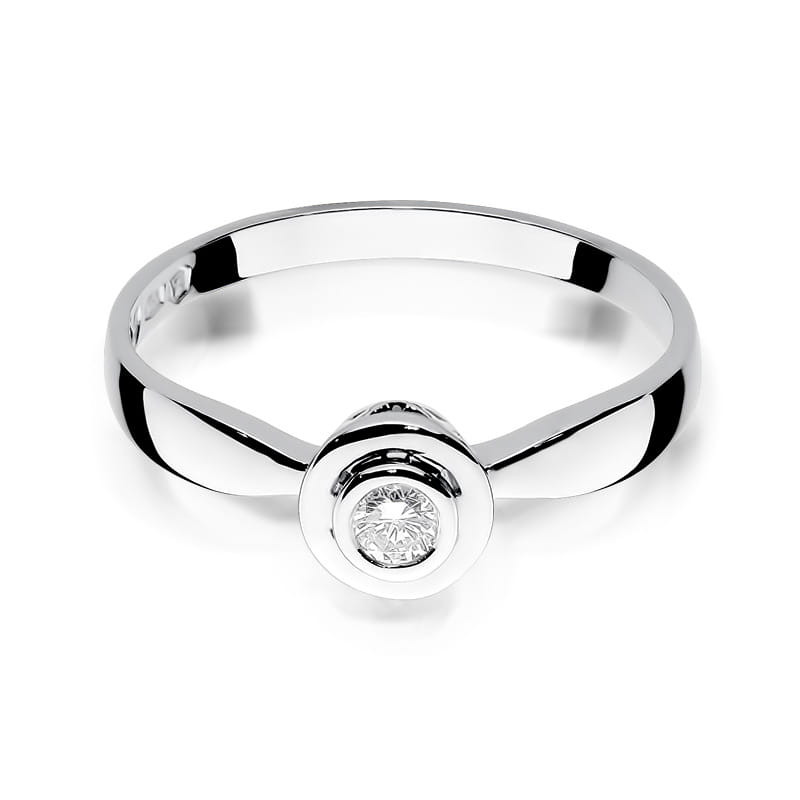 Pierścionek W294 Diament 0,10ct białe złoto