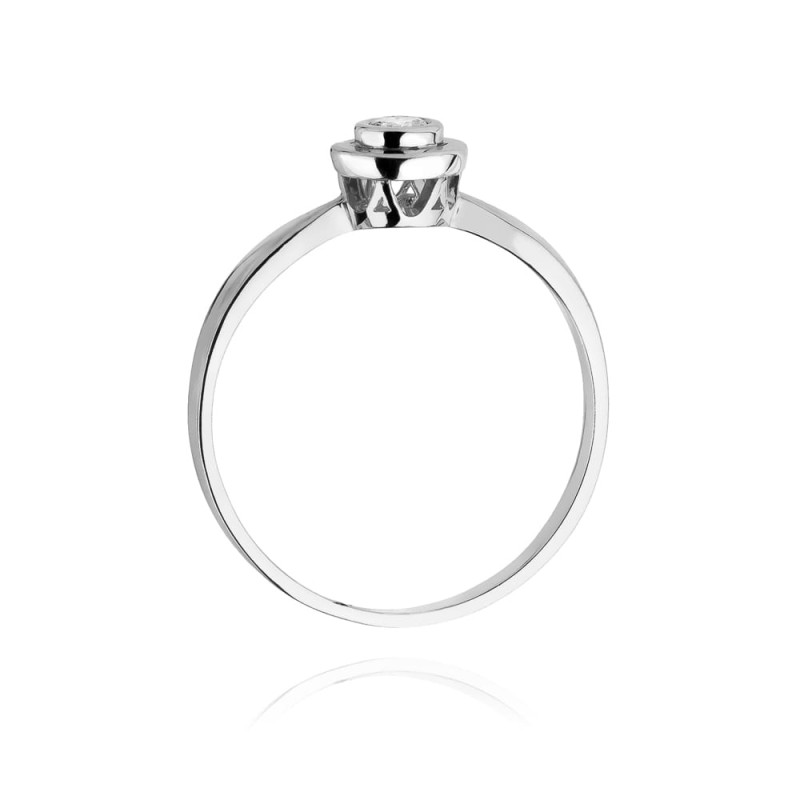 Pierścionek W294 Diament 0,10ct białe złoto