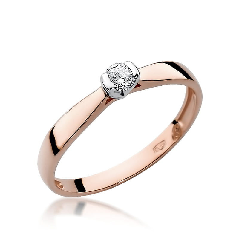 Pierścionek W223 Diament 0,08ct różowe złoto