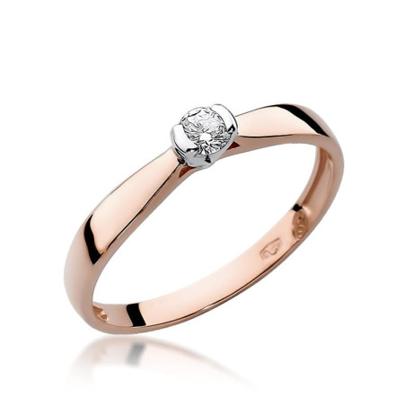 Pierścionek W223 Diament 0,08ct różowe złoto