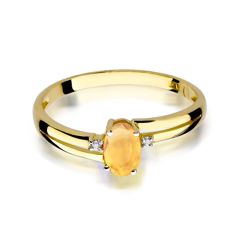 "Pierścionek W068 Cytryn 0,60ct w żółtym złocie | Daimana.pl - N
