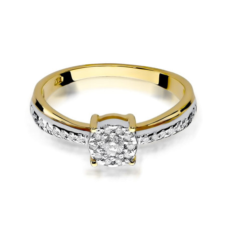 Pierścionek W302 Diament 0,08ct żółte złoto