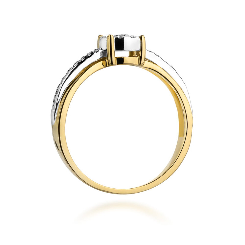 Pierścionek W302 Diament 0,08ct żółte złoto