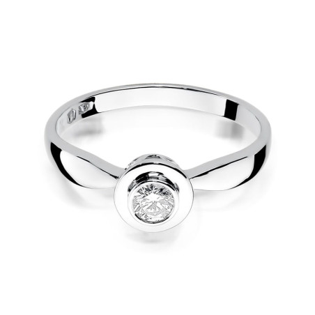 Pierścionek W294 Diament 0,15ct białe złoto