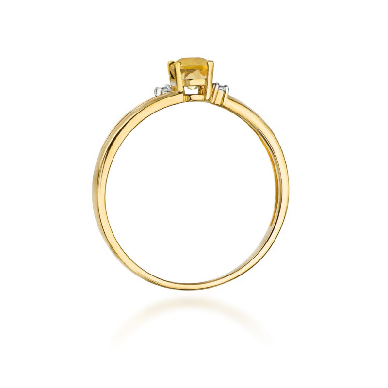 "Pierścionek W068 Cytryn 0,60ct w żółtym złocie | Daimana.pl - N