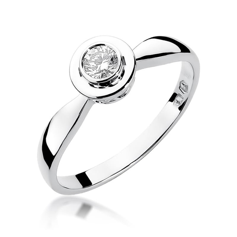 Pierścionek W294 Diament 0,20ct białe złoto