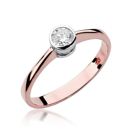 Pierścionek W224B Diament 0,25ct różowe złoto