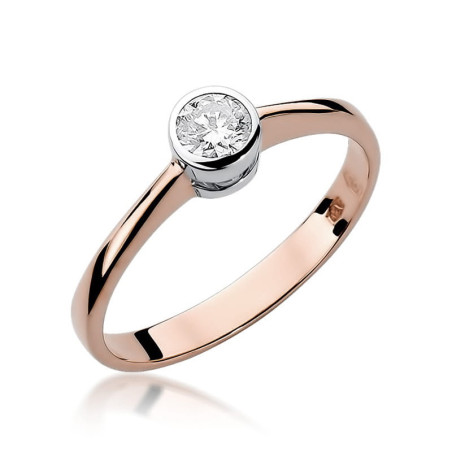 Pierścionek W224B Diament 0,30ct różowe złoto