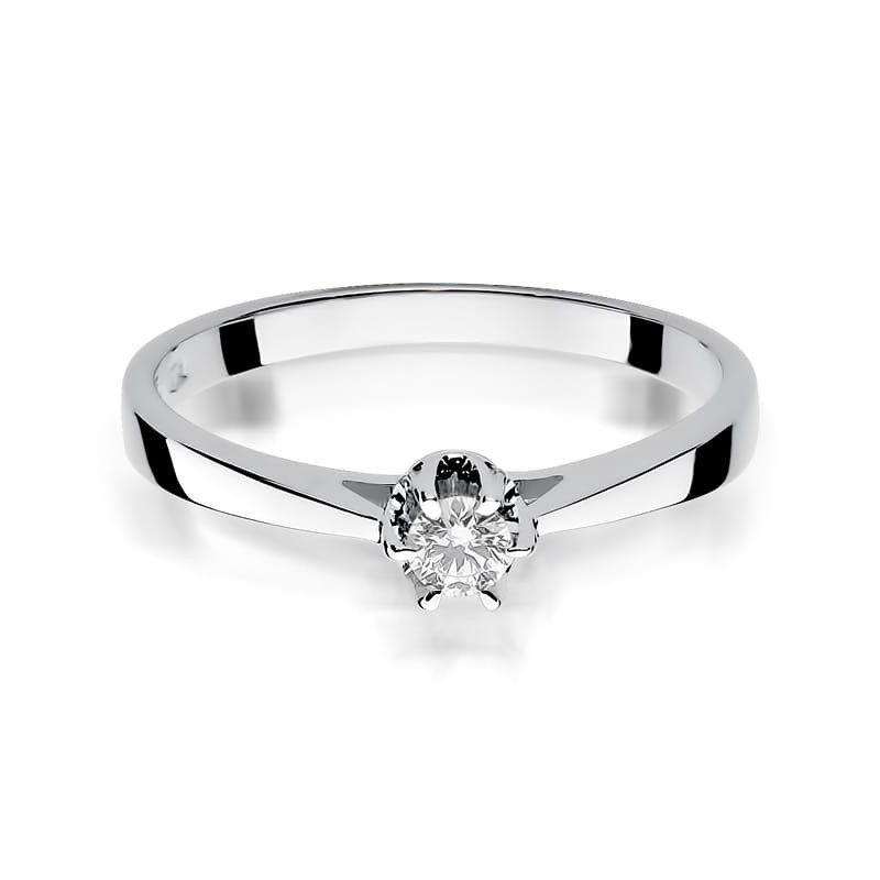 Pierścionek W295 Diament 0,12ct białe złoto