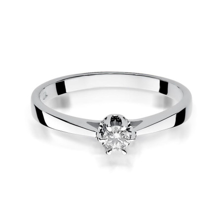 Pierścionek W295 Diament 0,12ct białe złoto