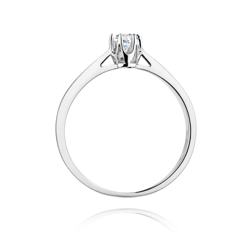 Pierścionek W295 Diament 0,12ct białe złoto