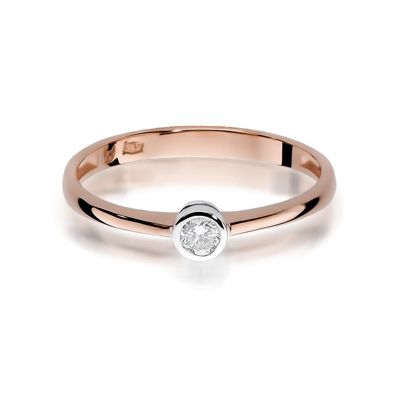 Pierścionek W224 Diament 0,08ct różowe złoto