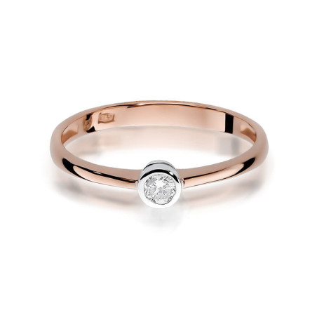 Pierścionek W224 Diament 0,08ct różowe złoto