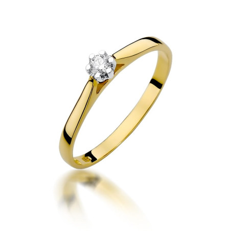 Pierścionek W311 Diament 0,09ct żółte złoto