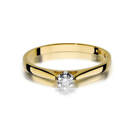 Pierścionek W311 Diament 0,09ct żółte złoto