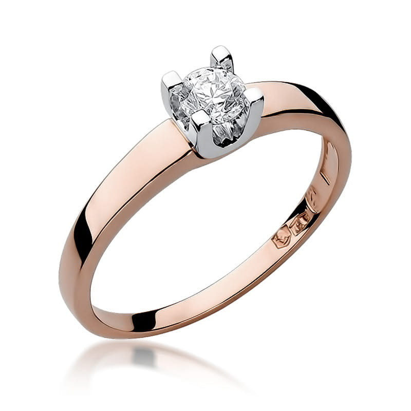 Pierścionek W225B Diament 0,25ct różowe złoto