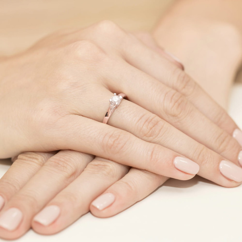 Pierścionek W225B Diament 0,25ct różowe złoto