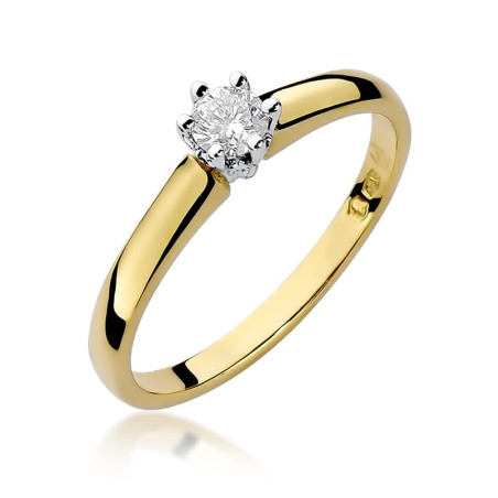 Pierścionek W317 Diament 0,20ct żółte złoto
