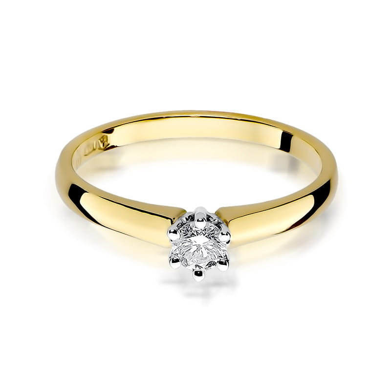 Pierścionek W317 Diament 0,20ct żółte złoto