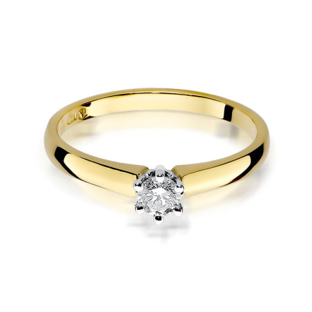 Pierścionek W317 Diament 0,20ct żółte złoto