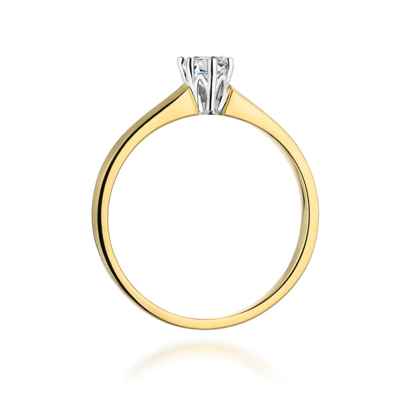 Pierścionek W317 Diament 0,20ct żółte złoto