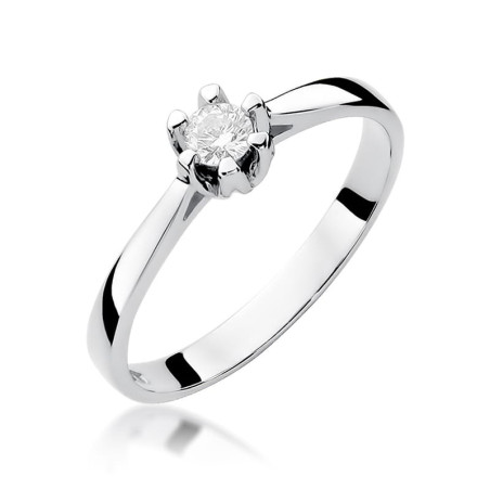 Pierścionek W299 Diament 0,12ct białe złoto