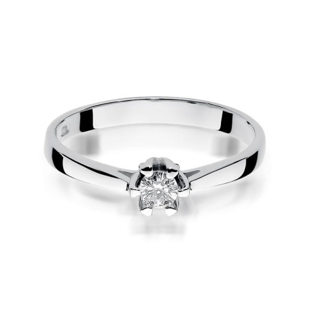 Pierścionek W299 Diament 0,12ct białe złoto