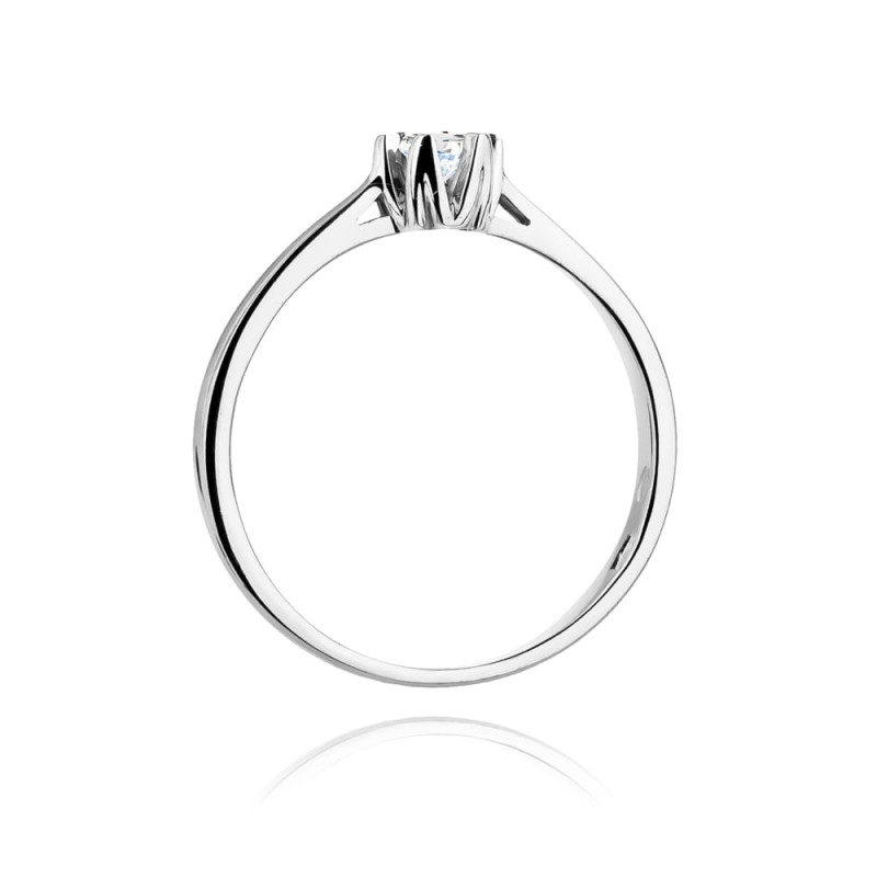 Pierścionek W299 Diament 0,12ct białe złoto
