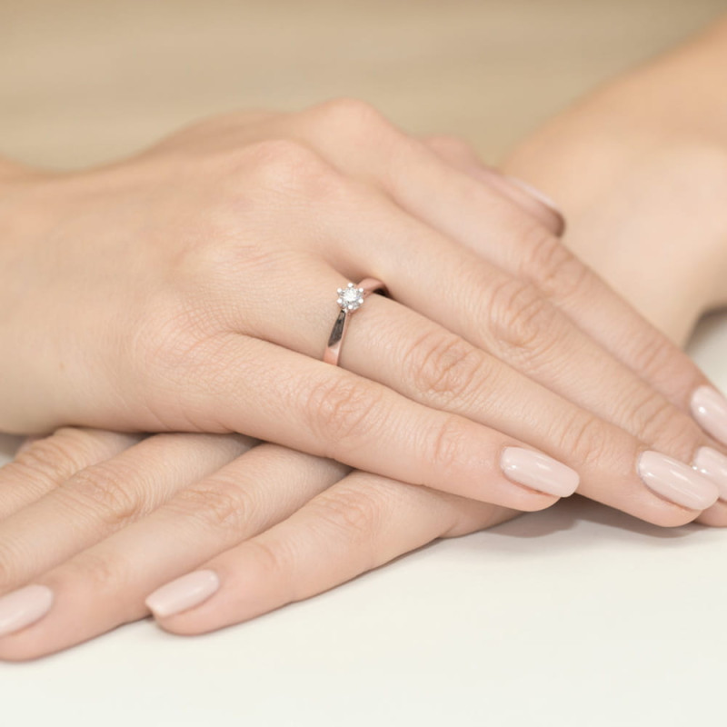 Pierścionek W225B Diament 0,30ct różowe złoto