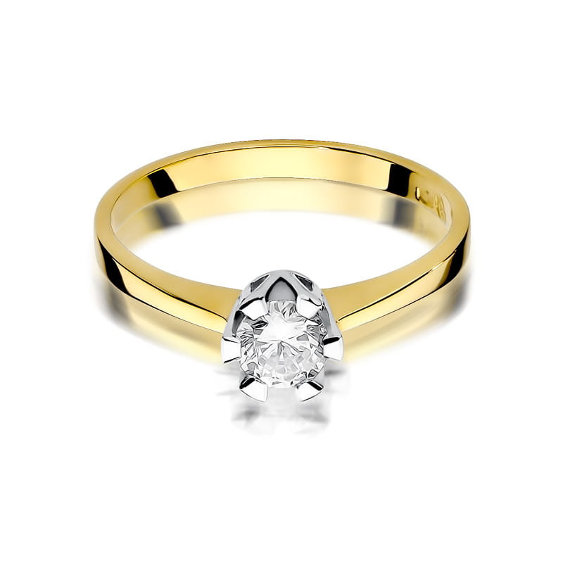 Pierścionek W319 Diament 0,50ct żółte złoto