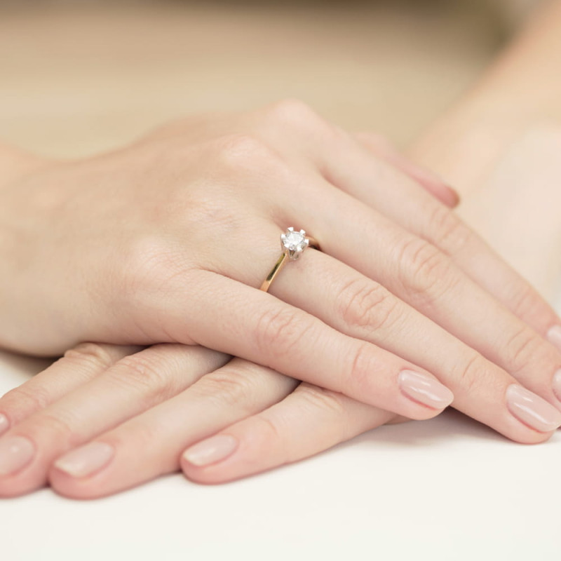 Pierścionek W319 Diament 0,50ct żółte złoto