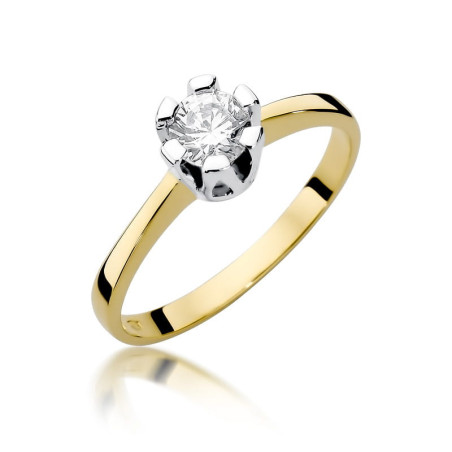 Pierścionek W319 Diament 0,70ct żółte złoto