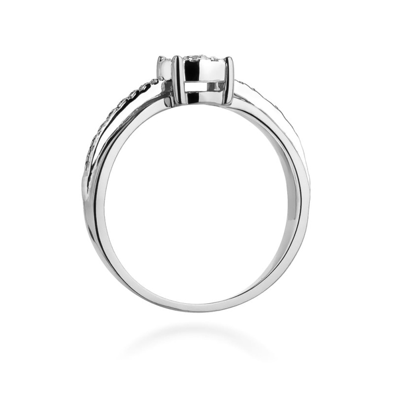 Pierścionek W302 Diament 0,08ct białe złoto