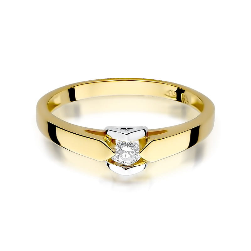 Pierścionek W320 Diament 0,04ct żółte złoto
