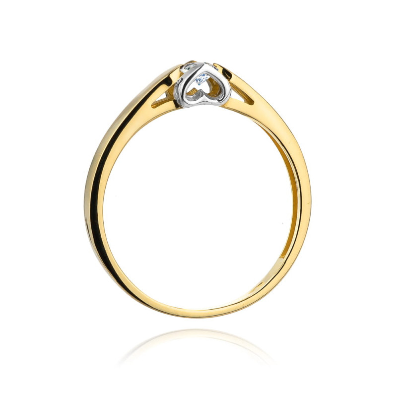 Pierścionek W320 Diament 0,04ct żółte złoto