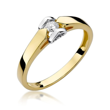 Pierścionek W320 Diament 0,09ct żółte złoto