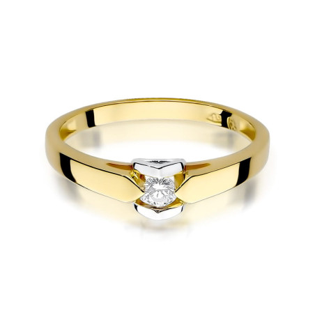 Pierścionek W320 Diament 0,09ct żółte złoto