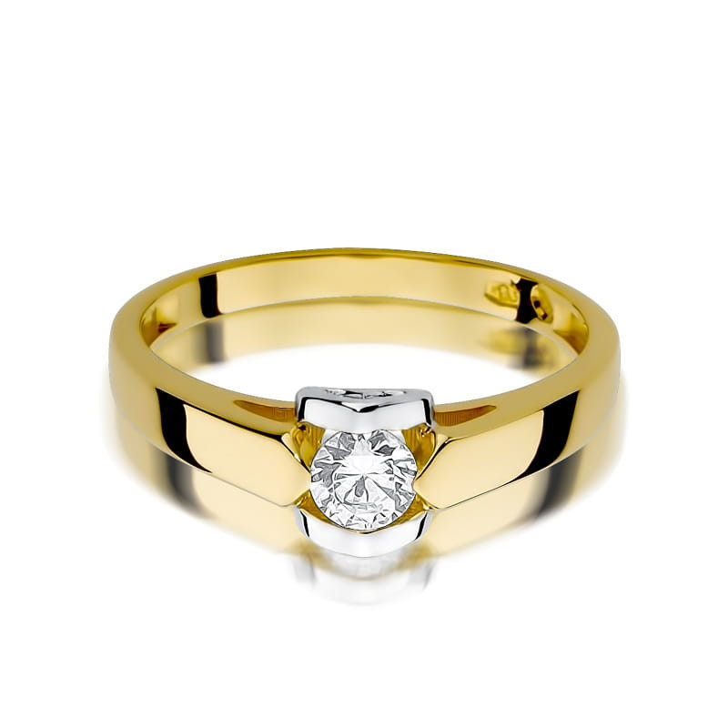 Pierścionek W320 Diament 0,30ct żółte złoto