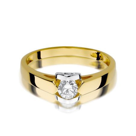 Pierścionek W320 Diament 0,30ct żółte złoto