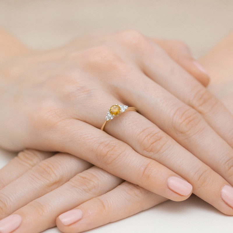 Pierścionek W451 Cytryn 0,50ct żółte złoto - Daimana.pl: Najwyż