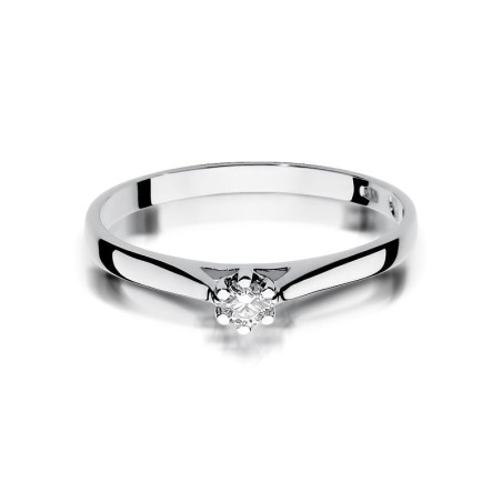 Pierścionek W311 Diament 0,09ct białe złoto