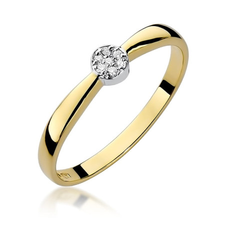 Pierścionek W322 Diament 0,04ct żółte złoto